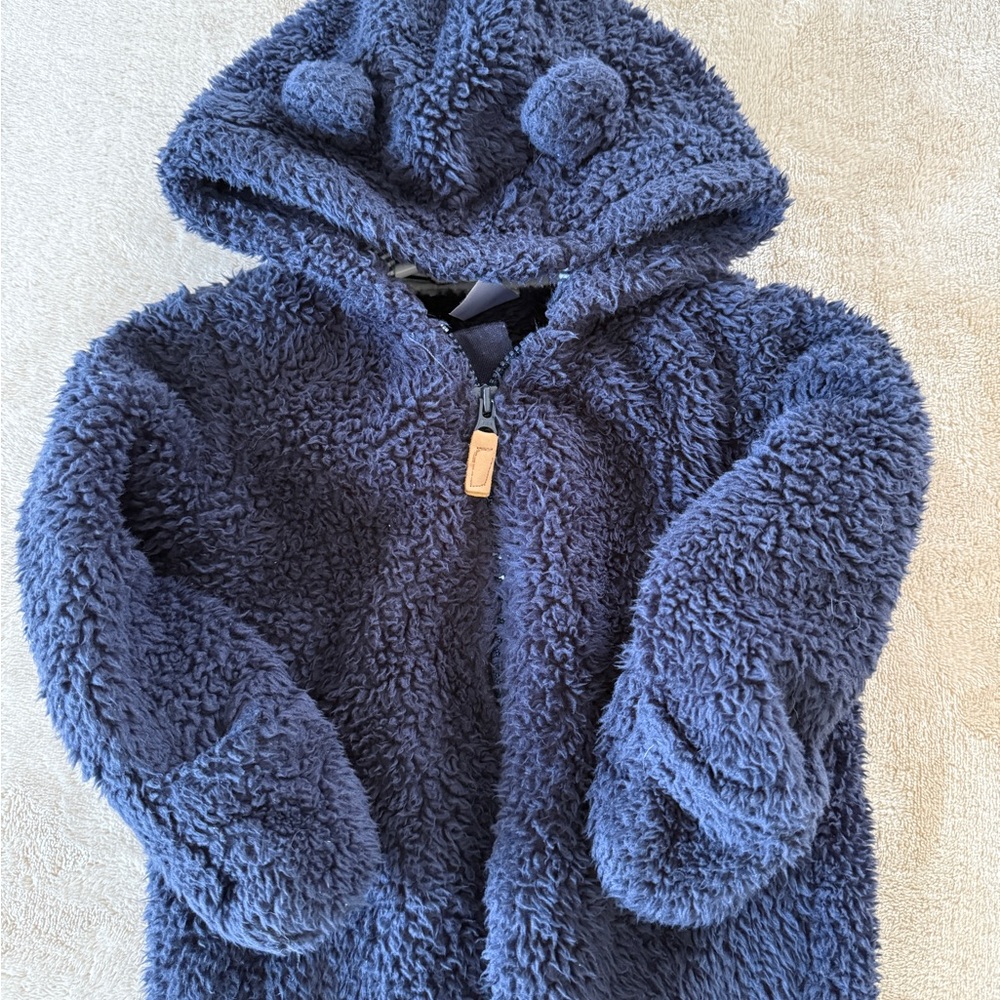 Carter's Navy Fleece Hooded Pram
